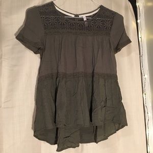 olive green flowy boho top
